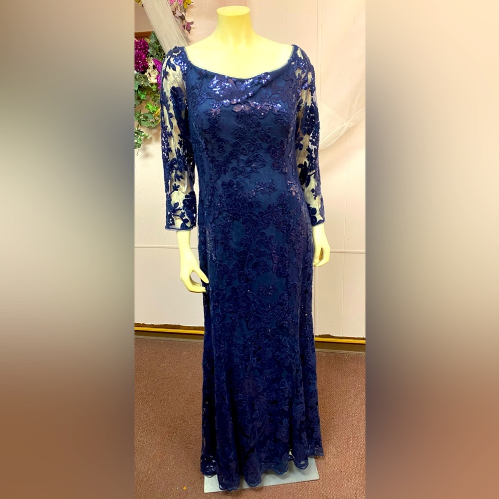 Jade Couture Navy Gown